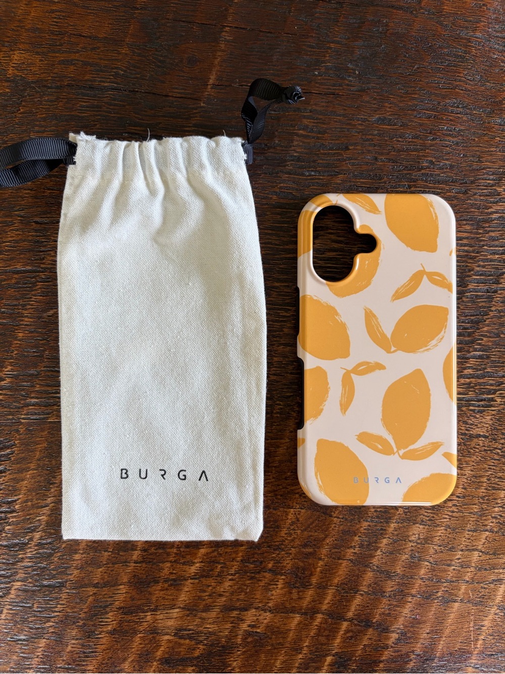 Burga Yellow Lemon Pattern Protective iPhone 16 Case